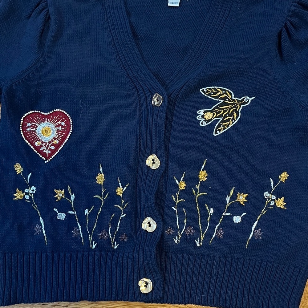 Anthropologie x Maeve Embellished V-Neck Cardigan Sweater Size Small NWT - Picture 10 of 16